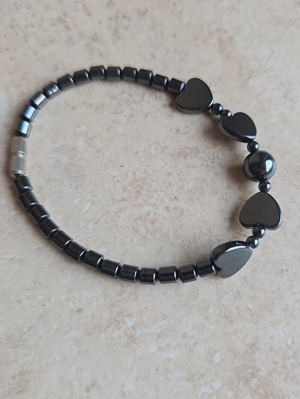 Magnetic Hematite Heart Bracelet